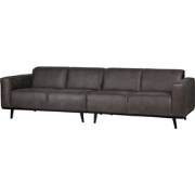 WOOOD Statement 4-Zits Bank - Lederlook - Donkergrijs - 77x280x93