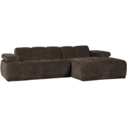 WOOOD Mojo Chaise Longue Bank Rechts - Ribstof - Bruin