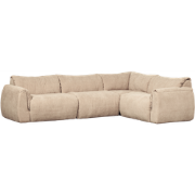 WOOOD Baggy Hoekbank Rechts - Geweven Chenille - Zand - 81x396x214