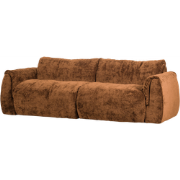 WOOOD Baggy 2-Zits Bank - 3D Chenille - Middenbruin - 81x228x102