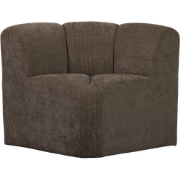 WOOOD Mojo Eetbankje Hoek Met Rugleuning - Ribstof - Bruin -88x86x86