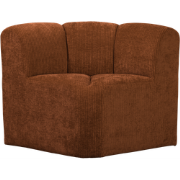 WOOOD Mojo Eetbankje Hoek Met Rugleuning - Ribstof - Roestbruin