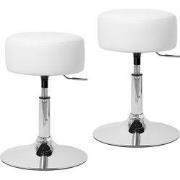 Set van 2 krukken Ø 33 cm wit verchroomd staal ML design