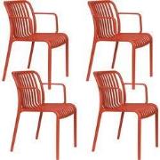Housecraft Living Mante Tuinstoelen Armleuning Kunststof Terra/ Rood -...