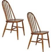 Housecraft Living Guez Eetkamerstoelen Hout Bruin donker - Set van 2