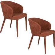 Housecraft Living Tamsin Eetkamerstoelen Gestoffeerd Oranje - Set van ...