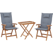 JAVA - Bistroset voor 2 - Lichte houtkleur/Blauw - Acaciahout