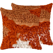 SAGENIA - Sierkussen set van 2 - Oranje - 45 x 45 cm - Polyester