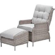 Veracruz wicker relax tuinstoel met voetenbank