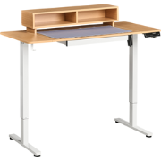 LUCAMA - Verstelbaar bureau elektrisch - Bruin/Wit - Staal