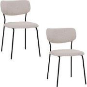 Housecraft Living Leah Eetkamerstoelen Off White/ Gebroken wit - Set v...