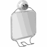 Zuign spiegel met zilveren afwerking H25,5 cm - BRUME