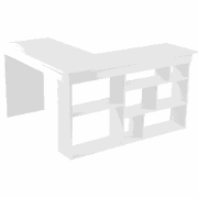 Hoekbureau met 8 open opbergvakken aan de zijkant L130 cm - VESPER