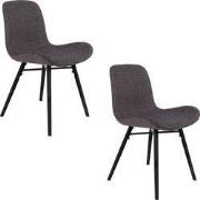 Housecraft Living Lester Eetkamerstoelen  Antraciet - Set van 2
