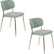 Housecraft Living Jolien Eetkamerstoelen Goud/ Lichtgroen - Set van 2