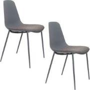 Housecraft Living Jeffrey Eetkamerstoelen Grijs - Set van 4