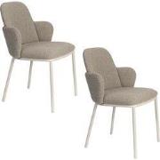 Housecraft Living Jerrico Eetkamerstoelen Bruin Beige - Set van 2