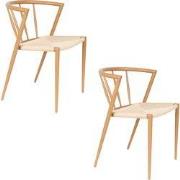 Housecraft Living Che Eetkamerstoelen Naturel - Set van 2