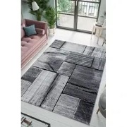 Jaden Modern Grijs / Zwart vloerkleed - Laagpolig - 160 X 230 CM