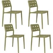 Housecraft Living Serra Tuinstoel/ Eetkamerstoelen Kunststof Groen - S...