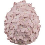 Clayre & Eef Decoratie Beeld Ei Ø 6x7 cm Roze Kunststof Bloemen