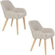 Housecraft Living Loua Eetkamerstoelen Beige/ Bruin - Set van 2
