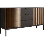 Meubella - Dressoir Marbella - Zwart - 150 cm