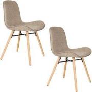 Housecraft Living Lester Eetkamerstoelen Houten poten Bruin - Set van ...