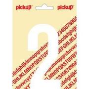 Plakcijfer Nobel 120mm wit 2