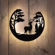 B.O. Metal Wall Art Reindeer 35 cm 42Led Warm White