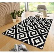 Laagpolig vloerkleed - Design velours Diamond - Zwart / Wit - 200x290 ...