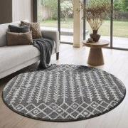 Rond Boho Vintage Kelim | Laagpolig Vloerkleed | Modern Tapijt | Woonk...
