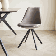 Eetkamerstoel Jace Velvet Grijs - Zonder Armleuningen