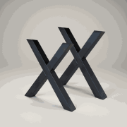 Set van 2 Tafelpoten X-poot Zwart Metaal