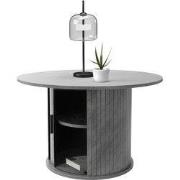 Salontafel met schuifdeur Ø80x50 cm betonlook grijs Ronde woonkamertaf...