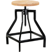 Lage draaibare kruk zwart - in hoogte verstelbaar