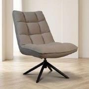 Scandinavische draaifauteuil taupe bouclé stof 360° draaibaar Yuki