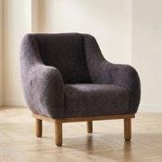 Scandinavische fauteuil Antraciet gemêleerde chenille stof Rens