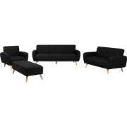 FLORLI - Woonkamerset - Zwart  - Polyester