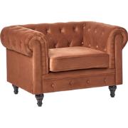 CHESTERFIELD - Fauteuil - Goudbruin - Fluweel