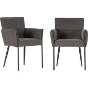 Set of 2 fabric armchairs with metal legs H85 cm - ELINA