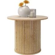 Salontafel rond Ø60 x 50 cm, houtlook, bruin, woonkamertafel ML design