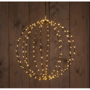 Metal 40Cm 3D Ball Black With 192Led Classic Warm/ Copper Wi