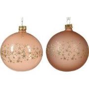 Kerstbal glas d8 cm rose a2 kerst