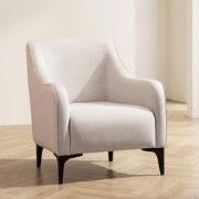 Modern landelijke fauteuil beige stof Belissimo