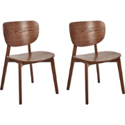 OVERLY - Eetkamerstoel set van 2 - Bruin - Rubberhout