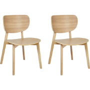 OVERLY - Eetkamerstoel set van 2 - Lichtbruin - Rubberhout