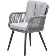 Linares XL rope/aluminium dining tuinstoel - carbon black