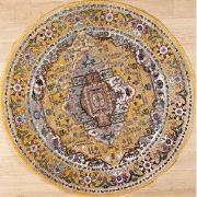 Picasso Sedona Rond Vintage Vloerkleed - Multi / Geel - Laagpolig- 240...