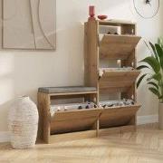 Schoenenkast Dude Naturel Melamine 105x118,5x26 cm